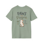 Cat 'Paws and Prayers' T-Shirt — Cute Christian Cat Graphic Tee