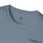 Equipped Cross T-Shirt — Christian Faith Shirt with 'Equipped' Back Print and 2 Timothy 3:17 Chest