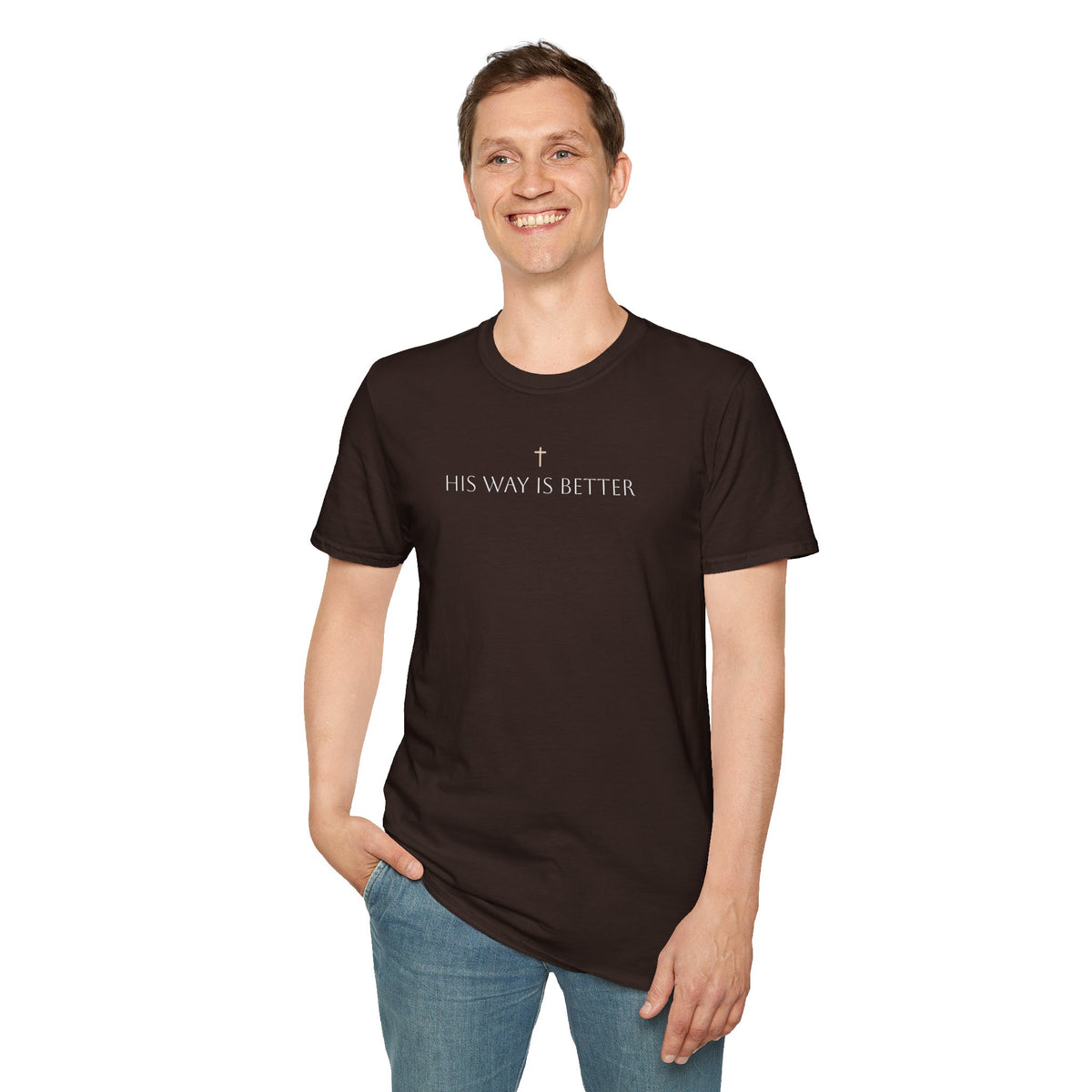 His Way Is Better T-Shirt — Minimal Cross Christian Tee
