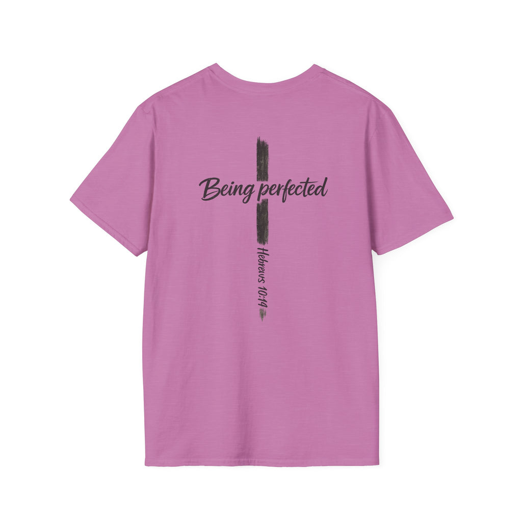 Being perfected T-Shirt — Inspirational Christian Cross Tee (Hebrews 10:14)