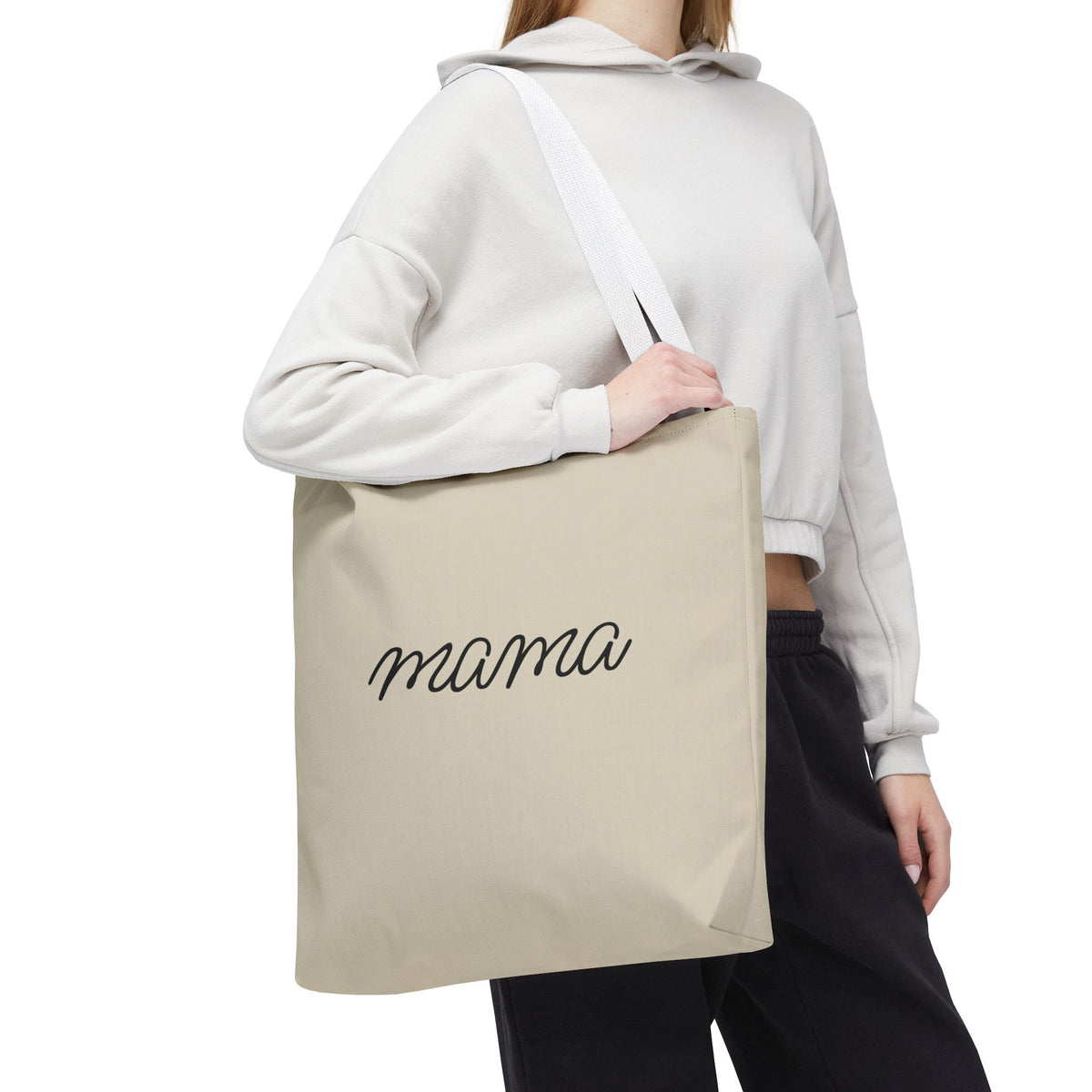 Mama Tote Bag — "God is within her; She will not fall" Script Canvas Tote