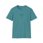 T-Shirt — 'hope' Script Tee with Cross Minimalist Christian Faith Design