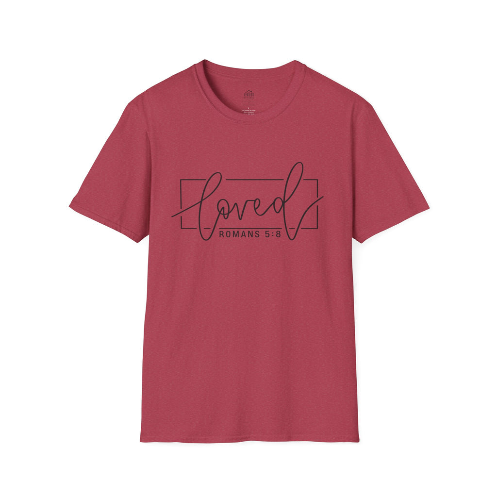 Loved Romans 5:8 Christian T-Shirt | Minimalist Faith Graphic Tee