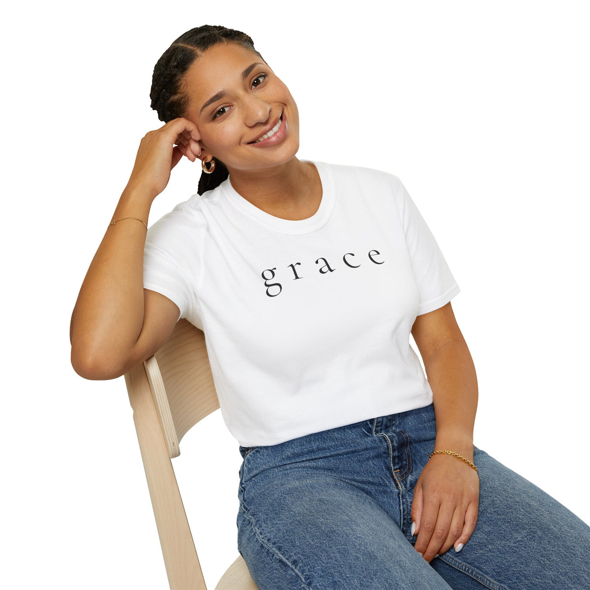 Grace Script T-Shirt — Minimalist Christian Faith Tee