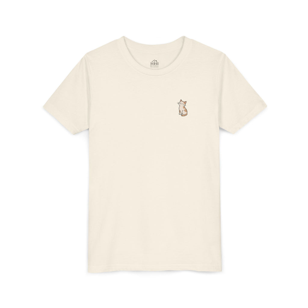 Youth Tee — "Paws and Prayers" Cat Graphic