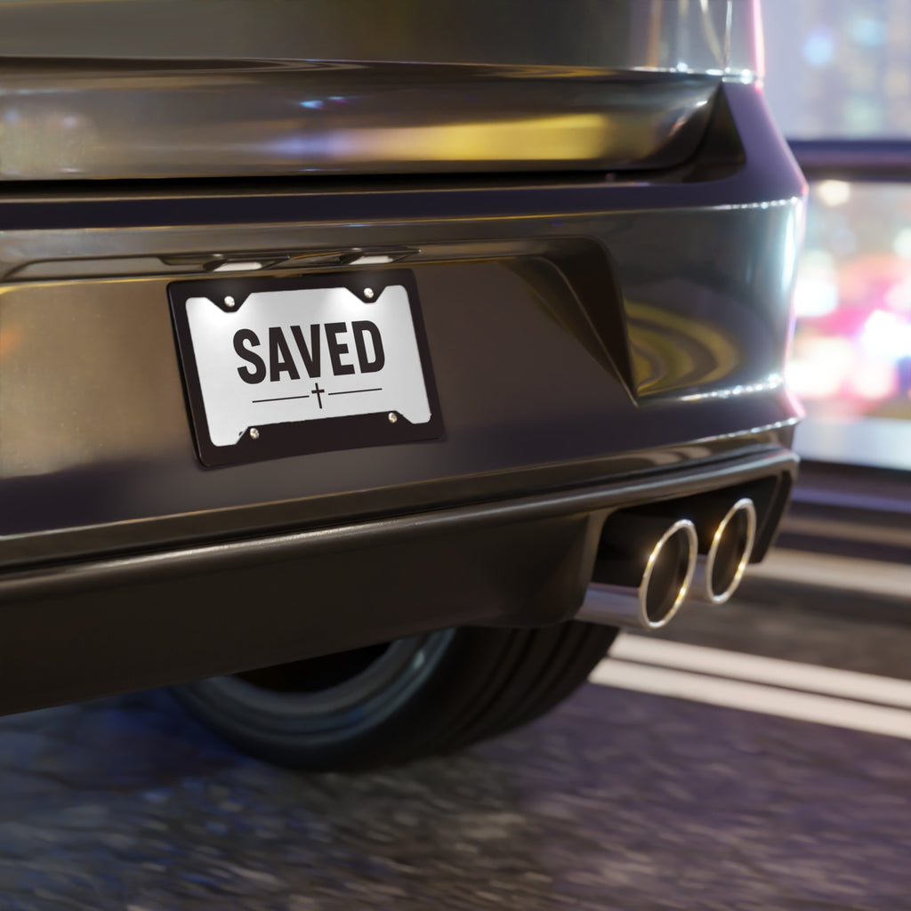 Saved Cross Vanity License Plate - Christian Car Tag