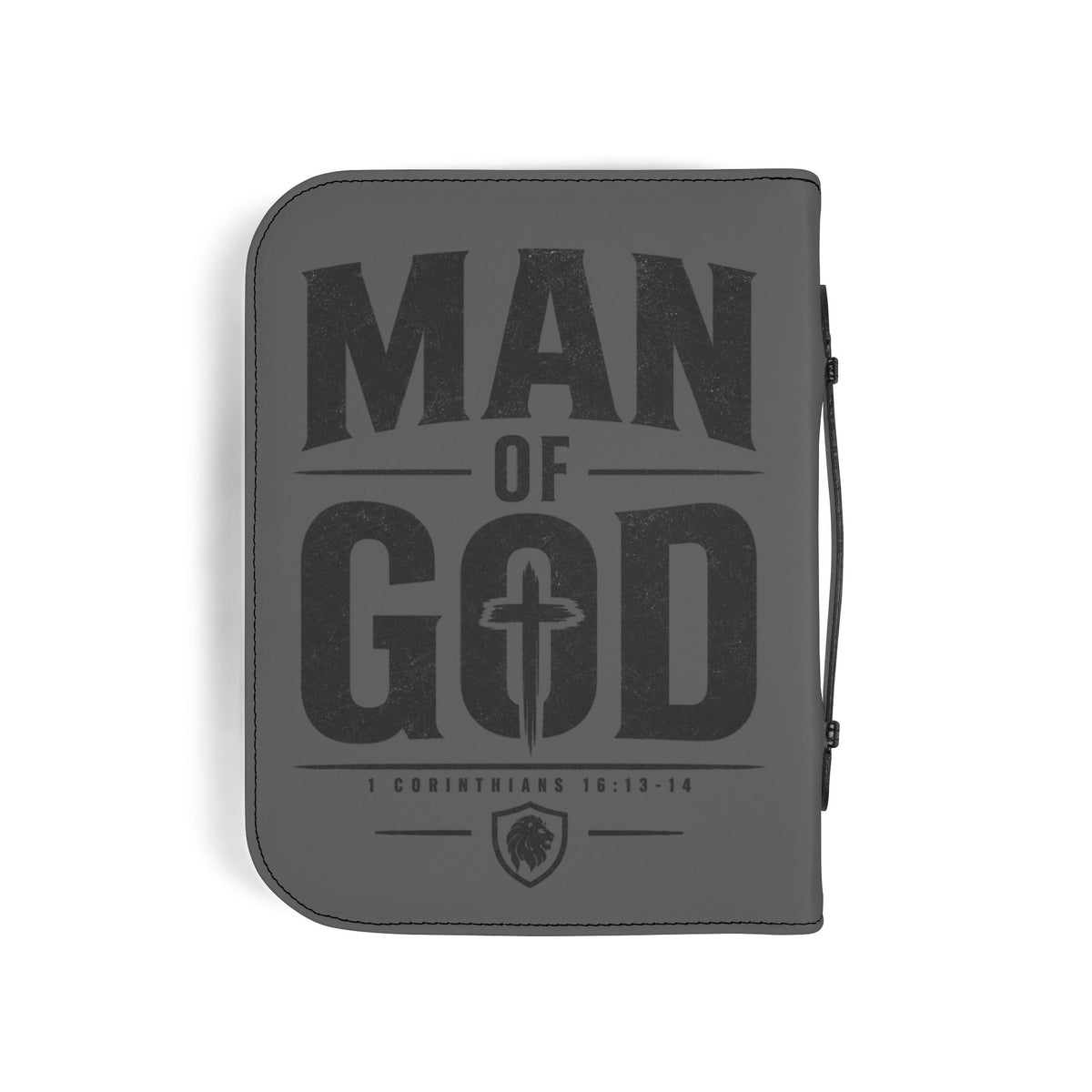 Man of God Zippered Bible Cover — Men’s Christian Bible Case with Cross Design (1 Corinthians 16:13-14)