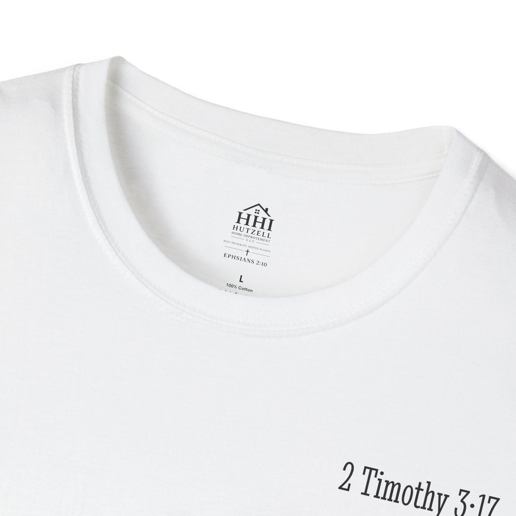 Equipped Cross T-Shirt — Christian Faith Shirt with 'Equipped' Back Print and 2 Timothy 3:17 Chest