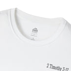 Equipped Cross T-Shirt — Christian Faith Shirt with 'Equipped' Back Print and 2 Timothy 3:17 Chest