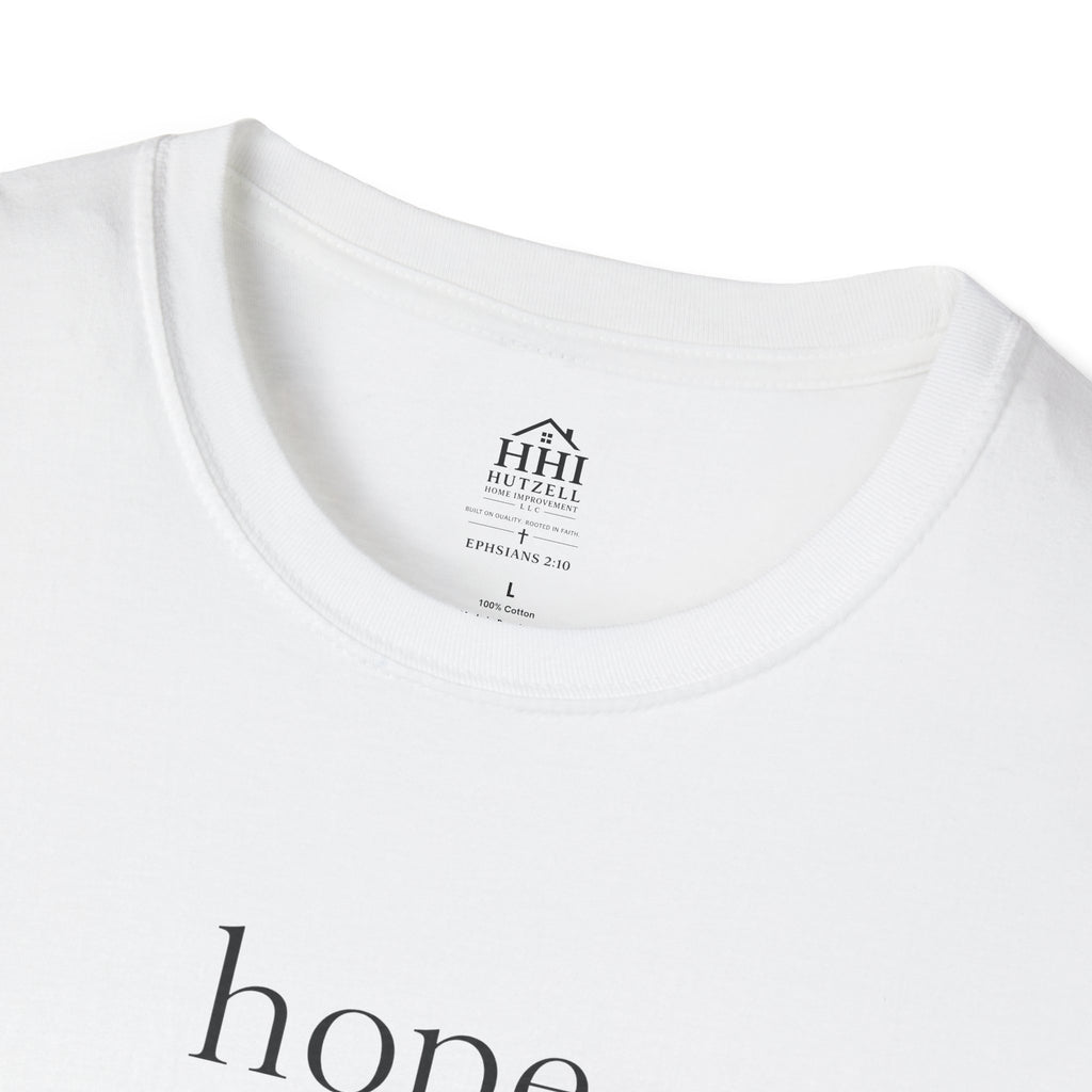 T-Shirt — 'hope' Script Tee with Cross Minimalist Christian Faith Design