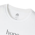 T-Shirt — 'hope' Script Tee with Cross Minimalist Christian Faith Design