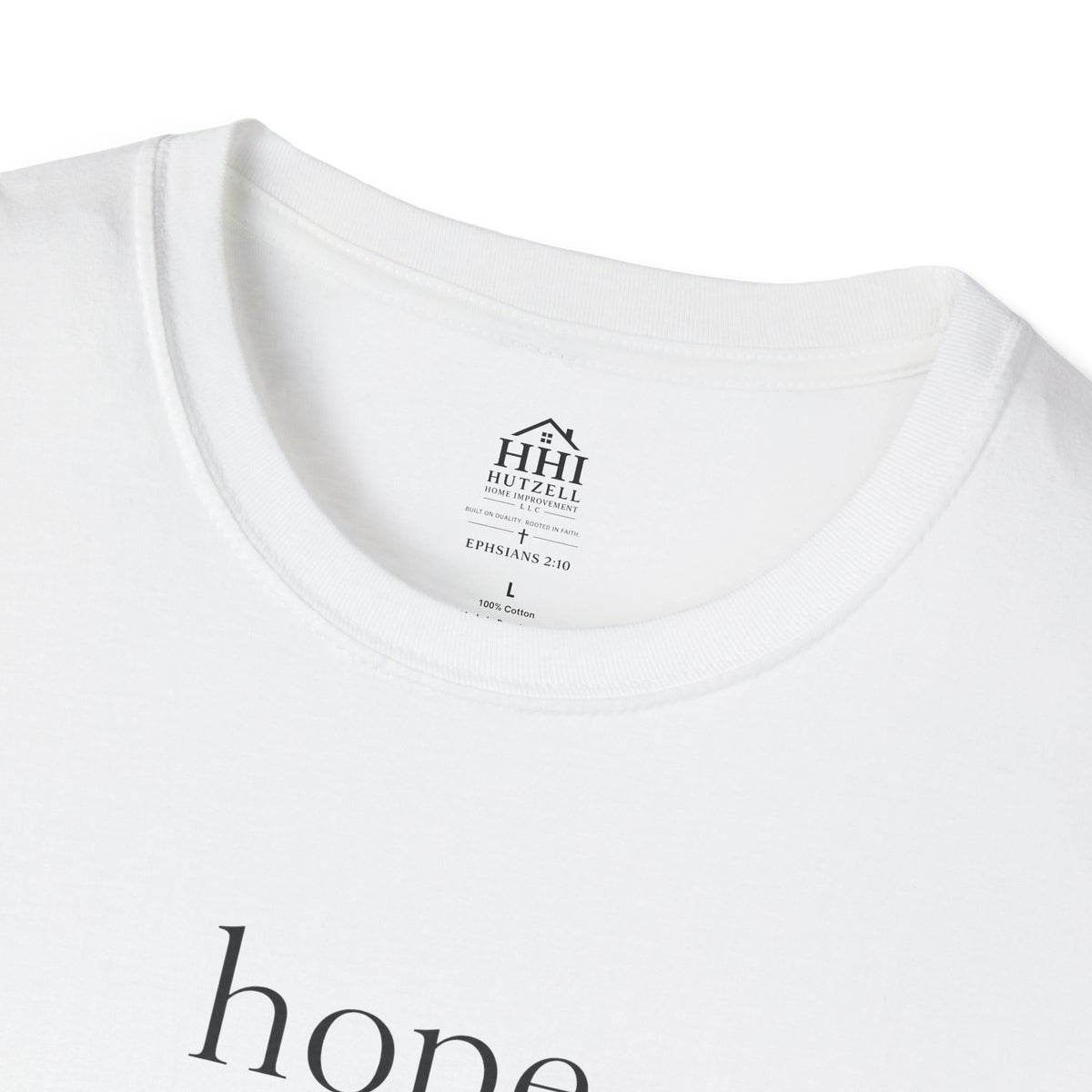 T-Shirt — 'hope' Script Tee with Cross Minimalist Christian Faith Design