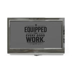 Equipped for Every Good Work Business Card Holder — Christian Scripture Metal Case (2 Timothy 3:17)