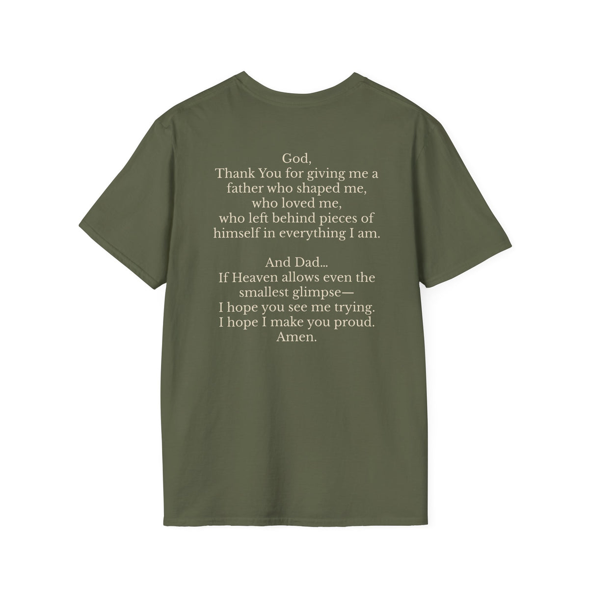 Memorial Prayer T-Shirt — 'God, Thank You for Giving Me a Father' Tribute Tee