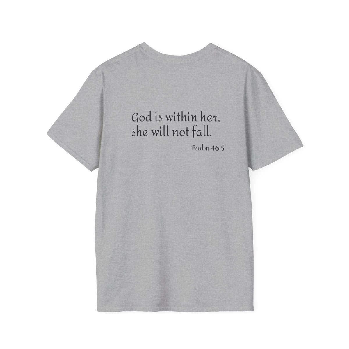 Personalized Mama T-Shirt — 'God is within her, she will not fall' Psalm 46:5 Christian Mom Tee