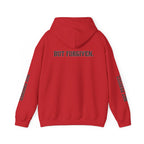 Christian Hoodie — "Ephesians 1:7" Cross Front, "But Forgiven." Back, "Not Finished / Not Perfect" Sleeve