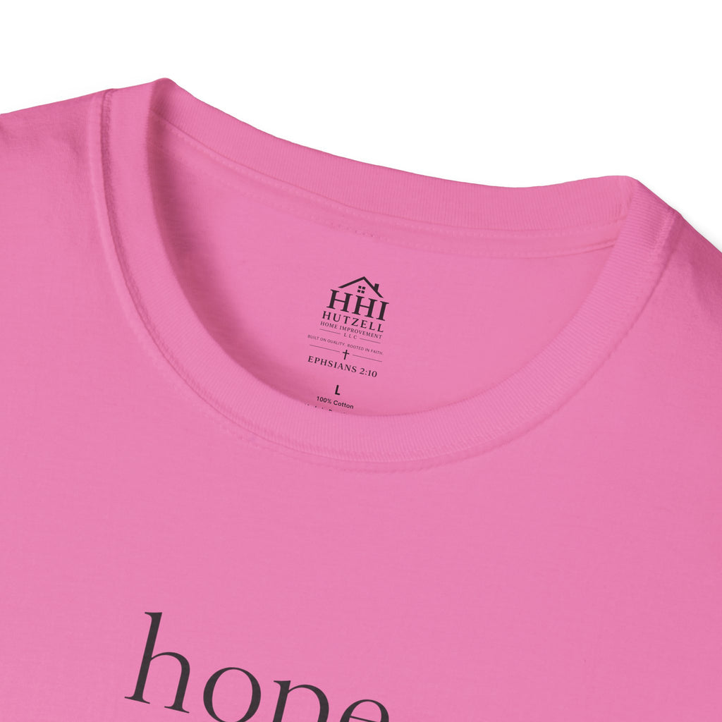 T-Shirt — 'hope' Script Tee with Cross Minimalist Christian Faith Design
