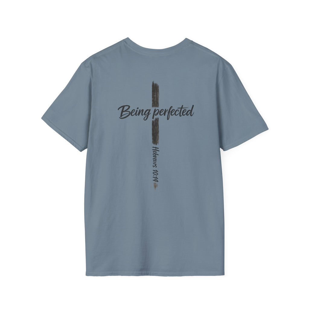 Being perfected T-Shirt — Inspirational Christian Cross Tee (Hebrews 10:14)