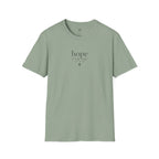 T-Shirt — 'hope' Script Tee with Cross Minimalist Christian Faith Design