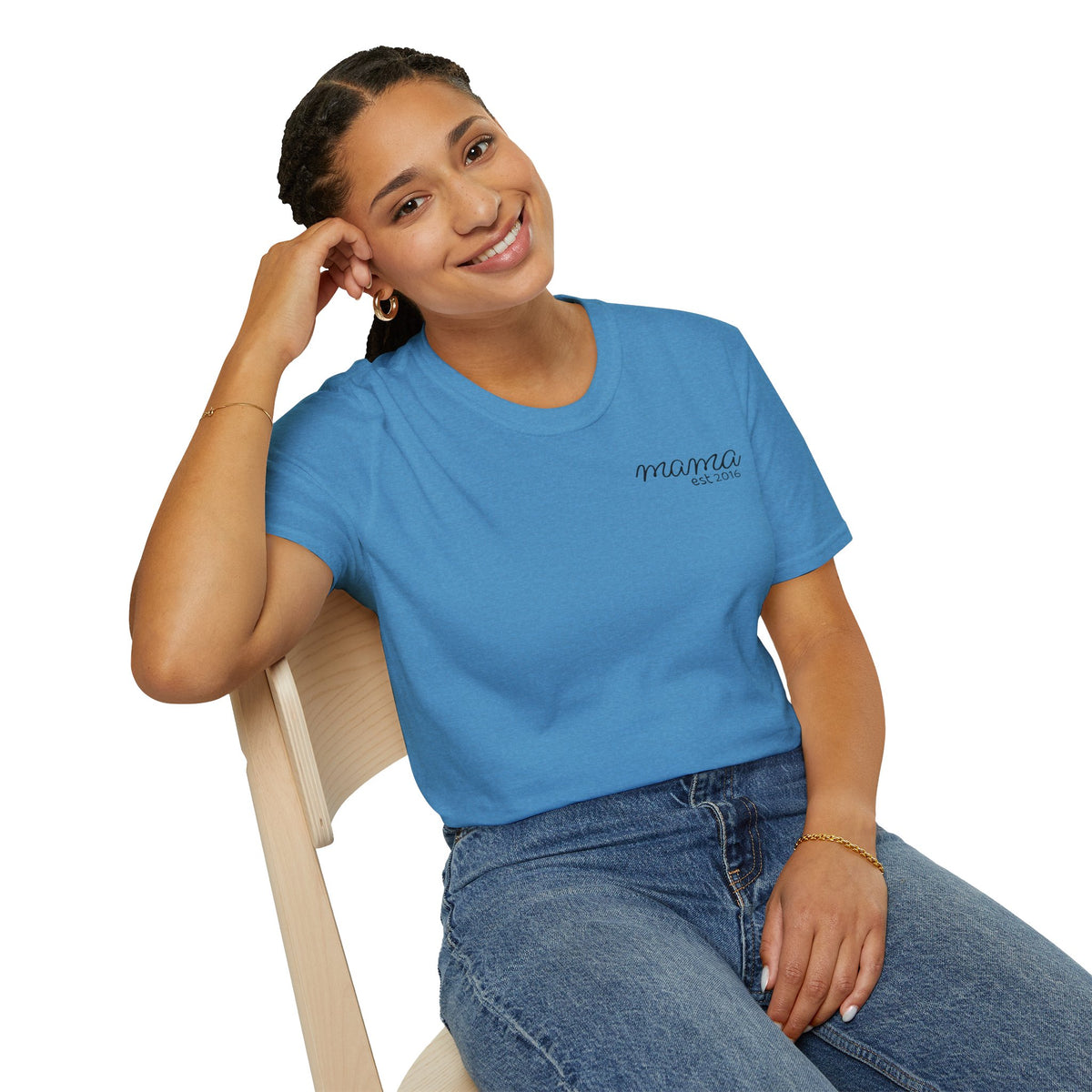 Personalized Mama T-Shirt — 'God is within her, she will not fall' Psalm 46:5 Christian Mom Tee
