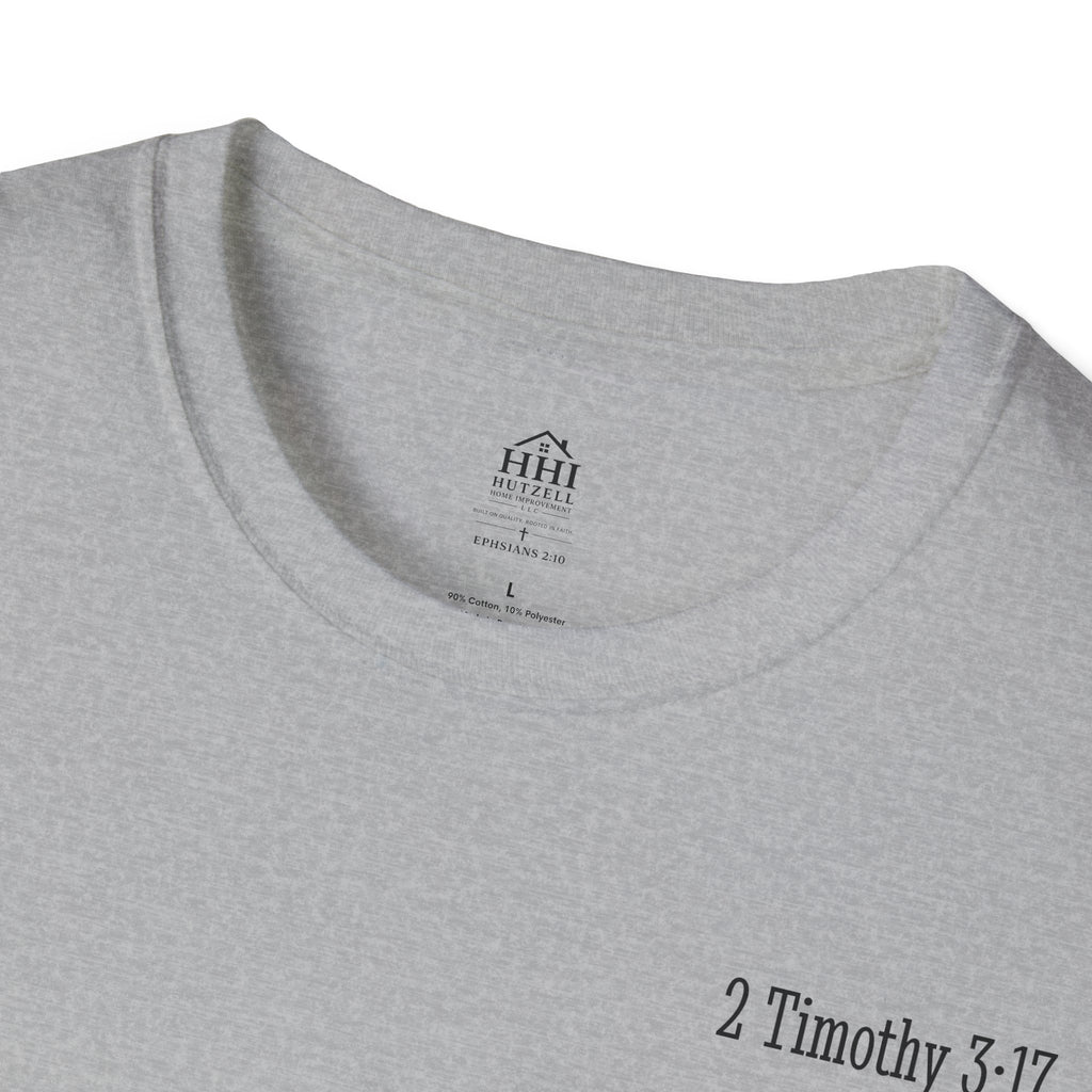 Equipped Cross T-Shirt — Christian Faith Shirt with 'Equipped' Back Print and 2 Timothy 3:17 Chest