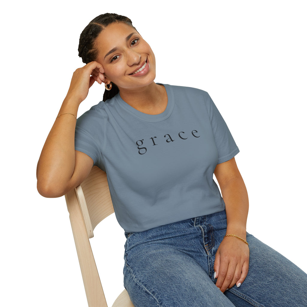 Grace Script T-Shirt — Minimalist Christian Faith Tee