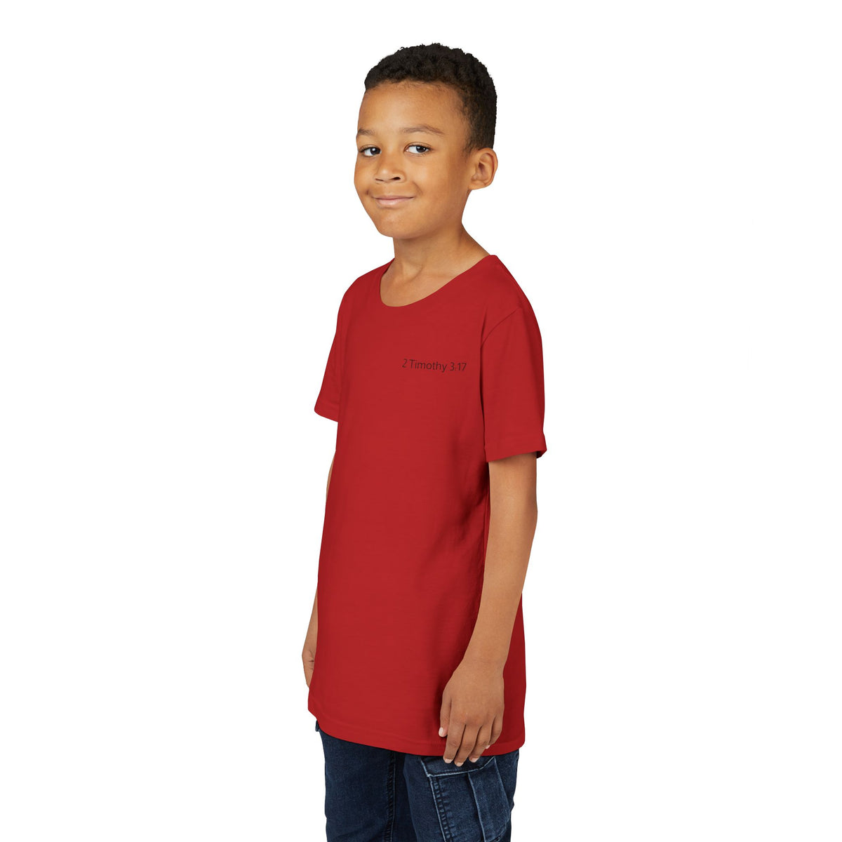 Equipped Youth Tee – Christian Kids T-Shirt with Cross & 2 Timothy 3:17